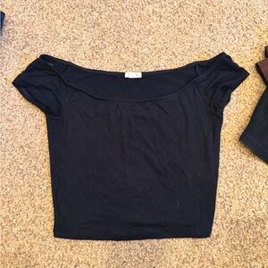 Black off the shoulder Garage shirt